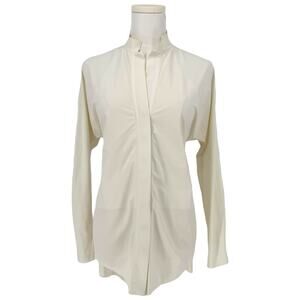 ADAY Something Borrowed White Button Front Shirt XS Relaxed Fit